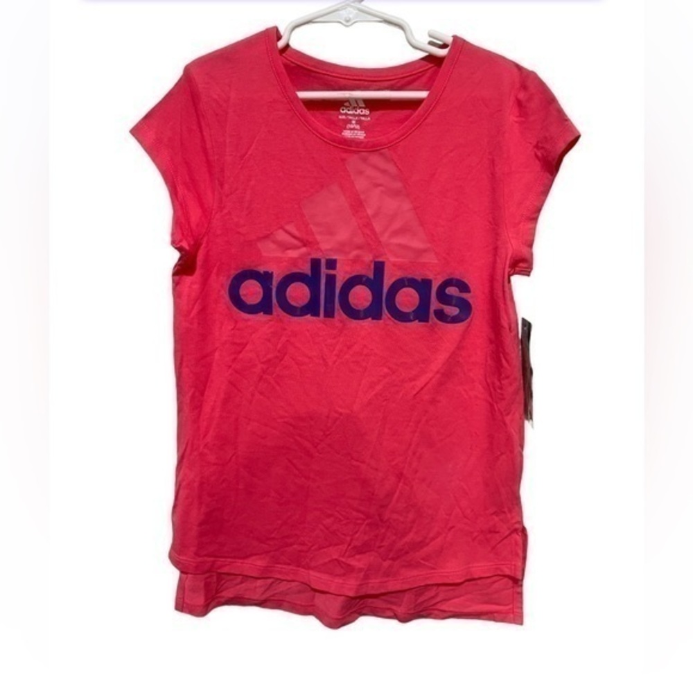 ADIDAS girls pink short sleeve athletic top size medium